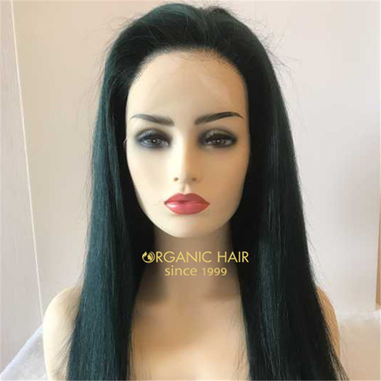 Dark green 130 density one donor remy human full lace wig A100